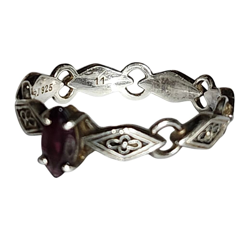 R.J. Graziano for Avon Genuine Garnet 925 Sterling Silver Ring Sz 11 - Picture 2 of 5